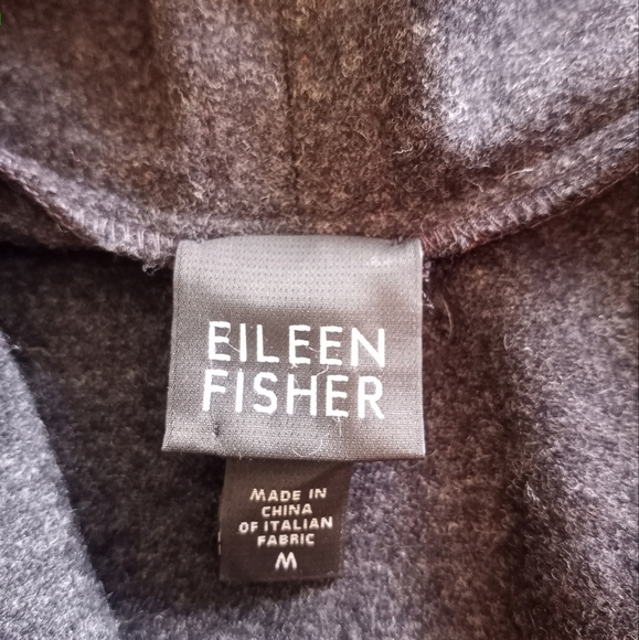Eileen Fisher Italian Angora Wool Blend Lagenlook Kimono Style Cape Lapel Coat - Picture 6 of 7